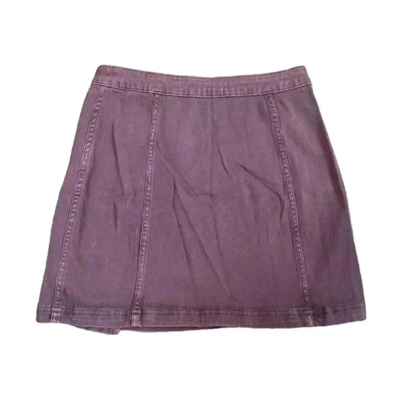 Altar’d State Button Up Mini Skirt Brown EUC Size Medium - Picture 2 of 4